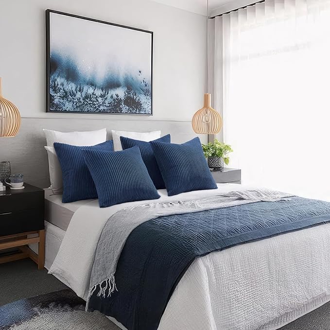 Topfinel Decorative Dusty Blue Throw Pillow Covers Cushion Cases, Pillow - Image 6