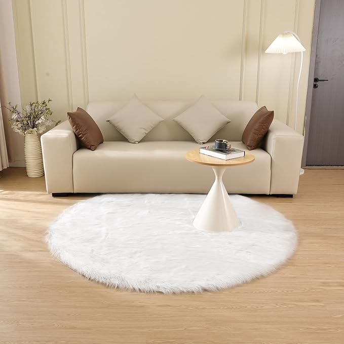 ORINOVA White Fluffy Faux Fur Rugs - Image 8