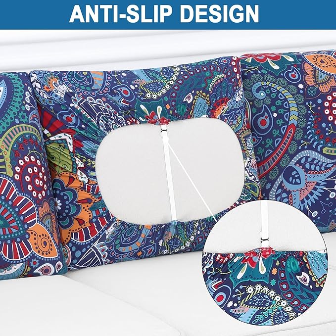 Smiry Printed Couch Cushion Covers, Stretch Soft Couch Covers - Image 4