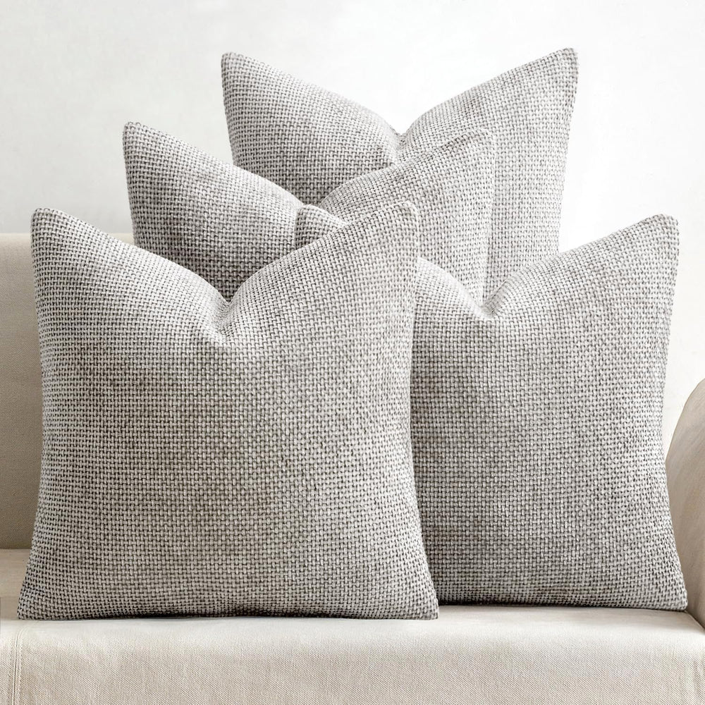 MIULEE Pack of 4 Couch Throw Pillow Covers 18x18 Inch Light Gray Soft