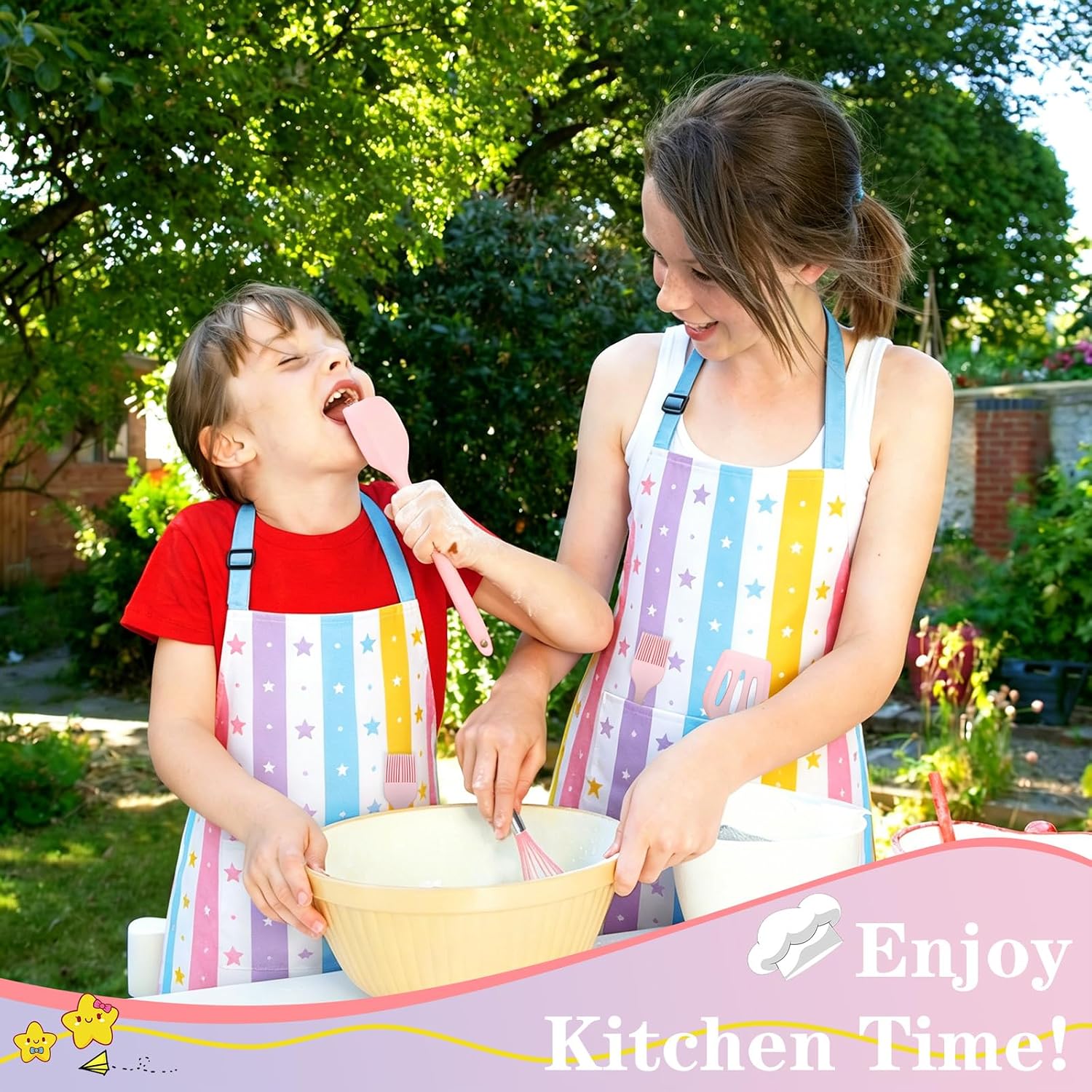 Kids Aprons for Cooking, Toddler Apron for Girls with Pockets Apron for Kid | Cooking Baking Painting Crafting Art Gardening Adjustable