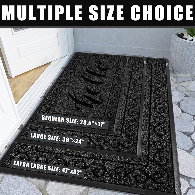 Yimobra Welcome Mats for Front Door 29.5x17, Heavy Duty Waterproof Outdoor Door - Image 5
