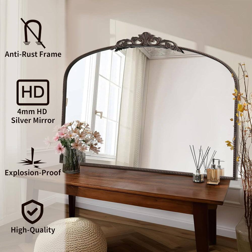 Micasso Large Bronze Vintage Mirror: 48"x33" Baroque Antique Wall M...