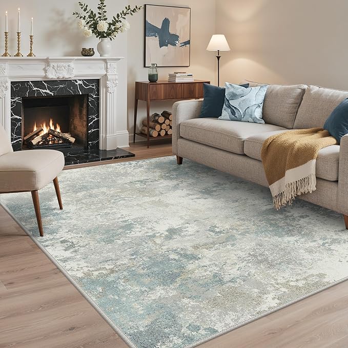 Area Rugs 5x7 for Living Room Bedroom, Modern Abstract Machine Washable Rug - Image 3
