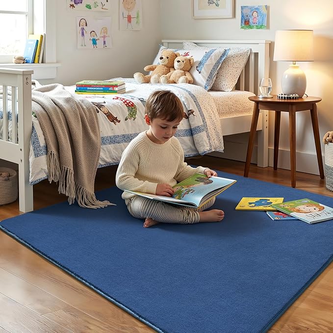 Amearea 4x4 Square Area Rugs for Bedroom Living Room, Modern Blue Thickened - Image 4