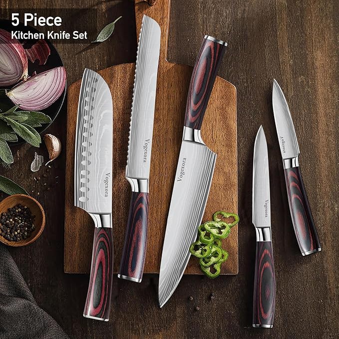 5 Pcs Chefs Kitchen Sharp Knife Set - Image 8