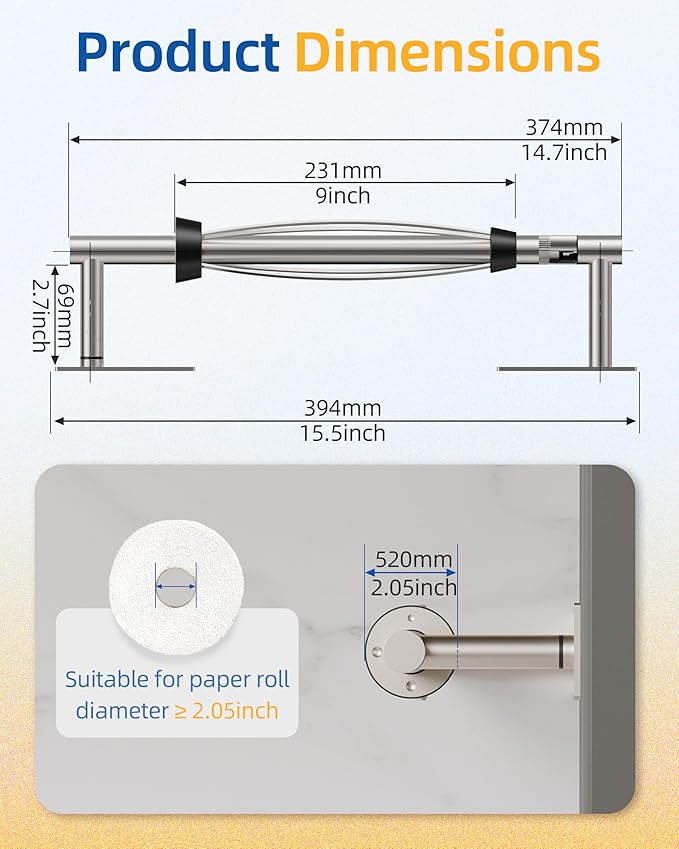 RUACQ Paper Towel Holder Under Cabinet, One Hand Tearing Paper Towel Holder - Image 6