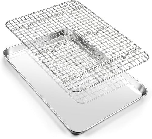 16 Inch Baking Sheet Pan with Cooling Rack Set, Joyfair Stainless Steel Toaster by Joyfair