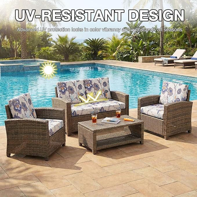 hyha 14Pcs Patio Cushion Covers, Stretch Outdoor Couch Cushion Covers, Washable - Image 6
