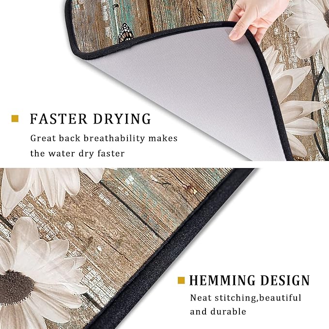 Giwawa Rustic Daisy Board Dish Drying Mat - Image 3