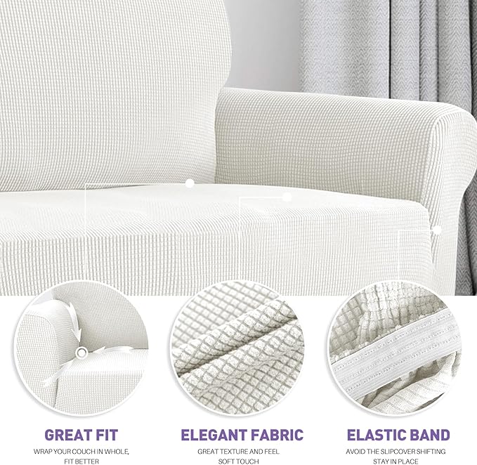 ZNSAYOTX Super Stretch Couch Cover Love Seat Sofa Covers - Image 3