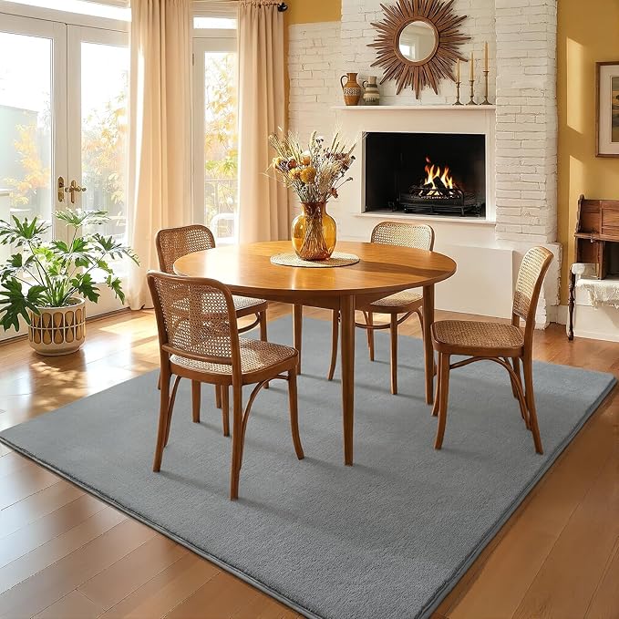 Amearea 5x5 Square Area Rugs for Bedroom Living Room, Modern Grey Thickened - Image 9