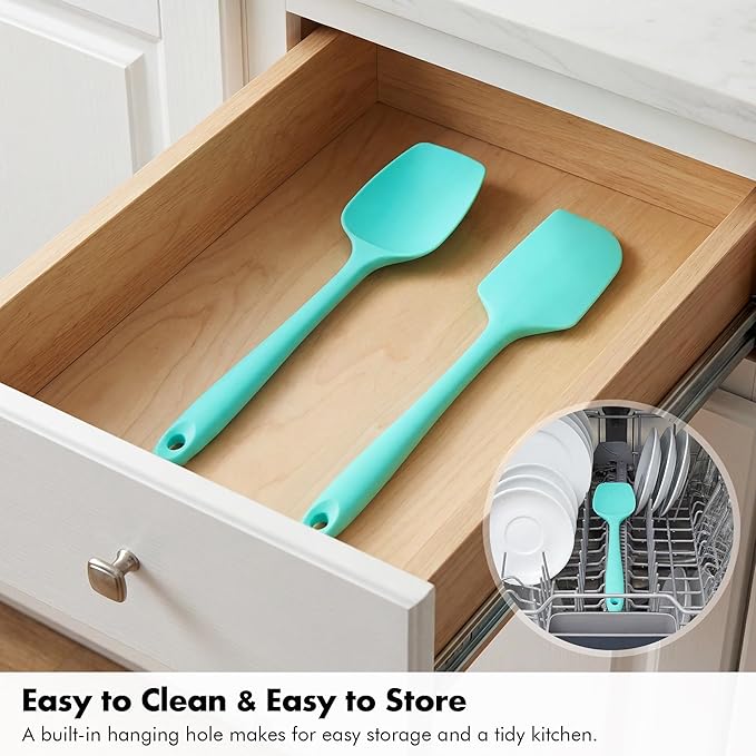 Silicone Spoonula Set: 600ºF Heat Resistant Food Grade Cooking Baking Utensils - Image 8