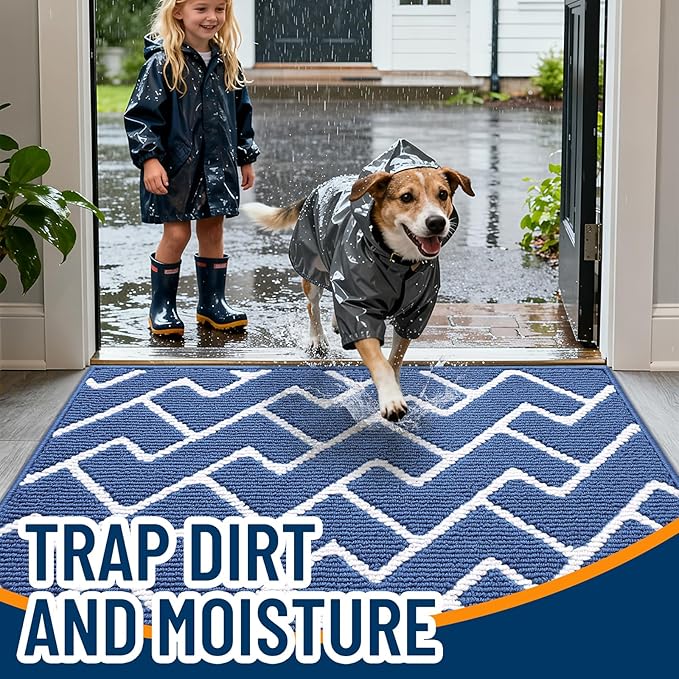 OLANLY Front Door Mat, Non-Slip Rubber Backing, Dirt Resistant and Absorbent - Image 2