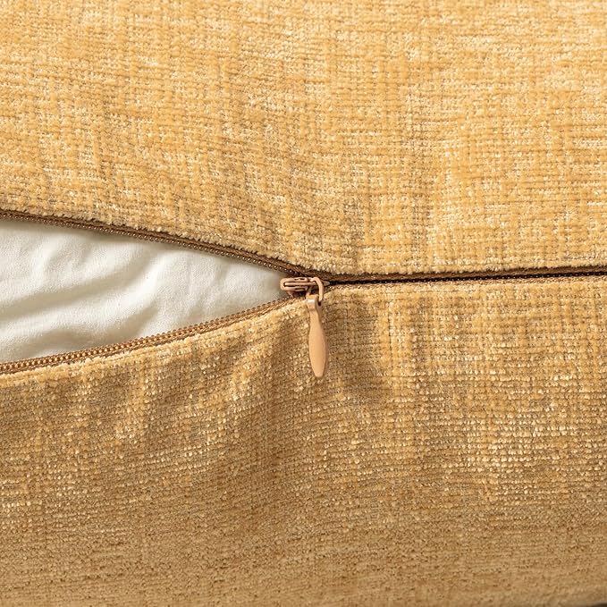 MIULEE Pack of 2 Couch Throw Pillow Covers 20x20 Inch Soft Beige Yellow - Image 3