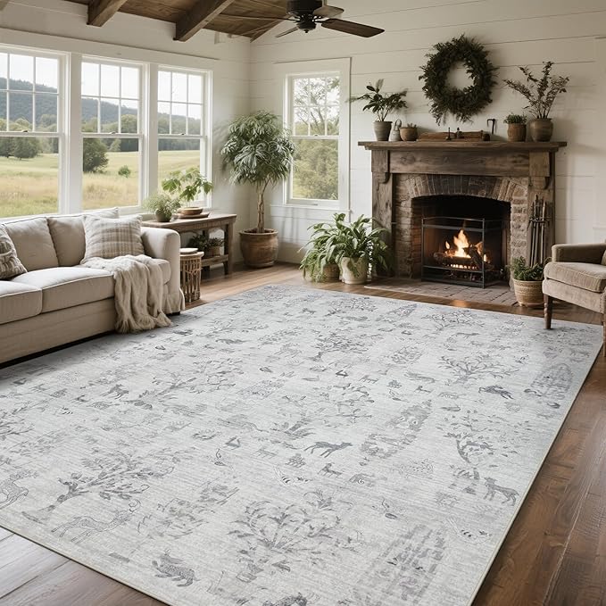 Washable Rugs 8x10 Area Rugs for Living Room, Dining Room- Large Ultra Soft by Srugn