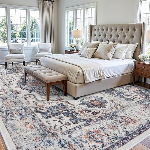 10x14 Washable Vintage Area Rug: Indoor Extra Large Rugs - Image 2