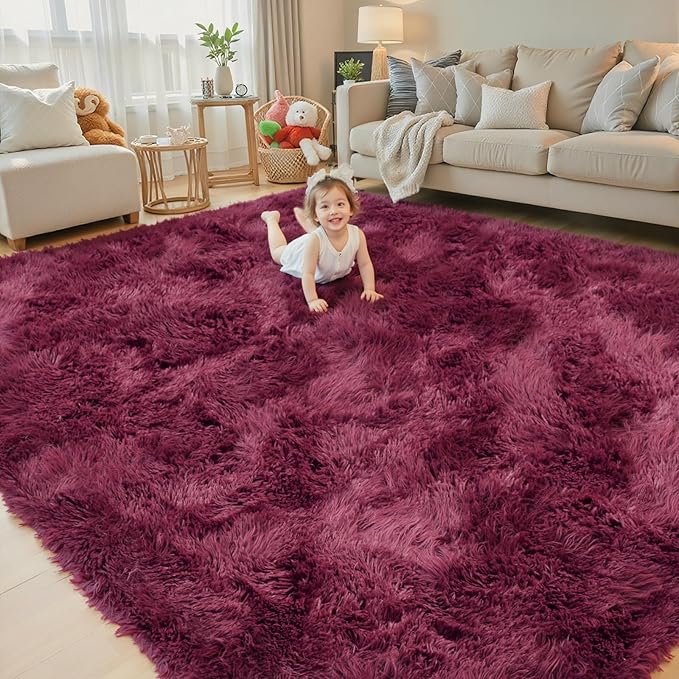 Rugs for Living Room 6x9, Alfombras para Salas Shag Large Plush Soft Area Rug by Junhejiamei