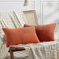 Fancy Homi Set of 2 Burnt Orange Long Lumbar Decorative Throw Pillow Covers by Fancy+Homi