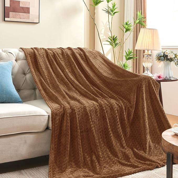 inhand Chocolate Brown Fleece Throw Blanket - Image 3