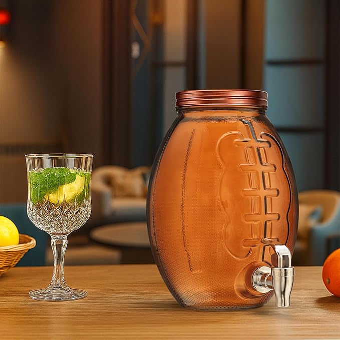 Football Drink dispenser, Glass Beverage Dispenser - Image 4