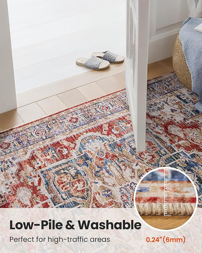 AMADA HOMEFURNISHING 9x12 Washable Area Rug, Low-Profile Large Area Rug - Image 8