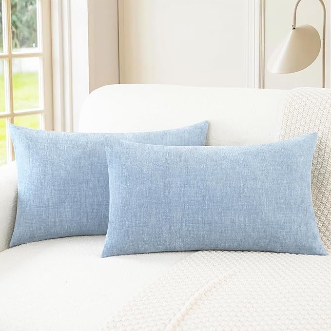 CaliTime Throw Pillow Covers Decorative 16 X 26 Inches Pack of 2 Cozy Chenille by CaliTime