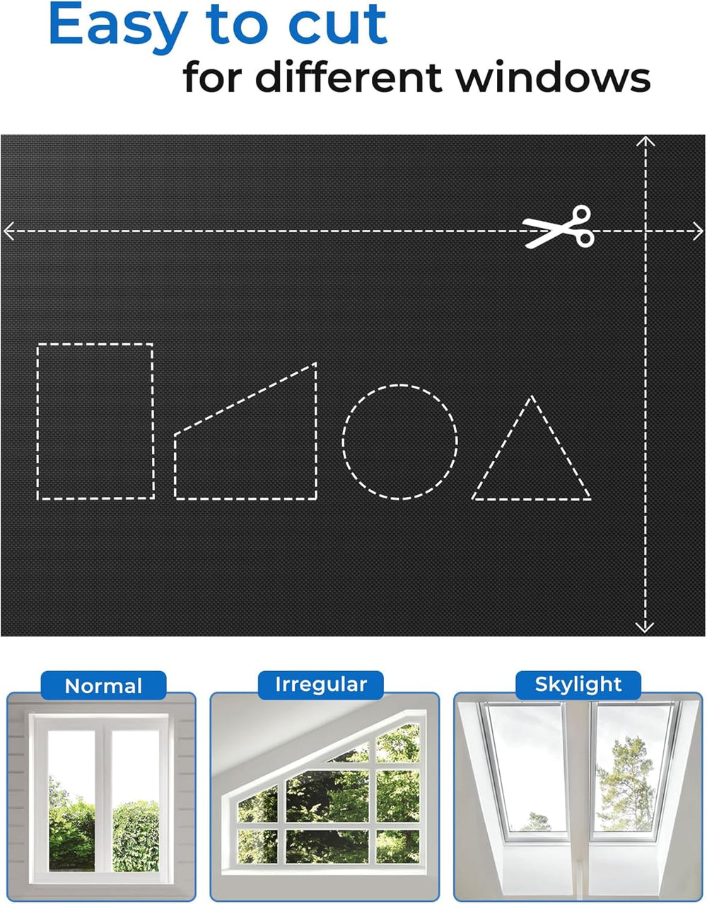 Blackout Curtains 72"x72" Portable Black Out Window Cover No Drill