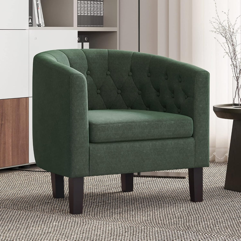 BELLEZE Green Accent Chairs for Living Room, Elegant Arm Chair Upholstered Tu...