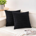 Pack of 2 Corduroy Decorative Throw Pillow Covers 26x26 InchSoft Striped Pillow by Unknown