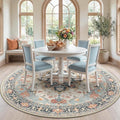 RELEANY Area Rugs 7ft Washable Non-Slip, Floral Vintage Distress Print Pattern by RELEANY