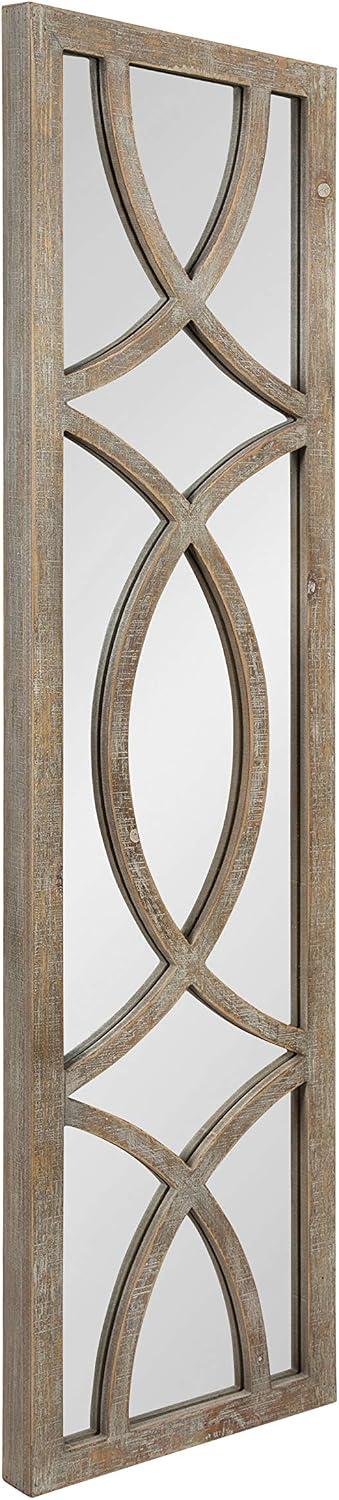 Kate and Laurel Tolland Decorative Wooden Panel Wall Mirror, 12" x 48&qu...