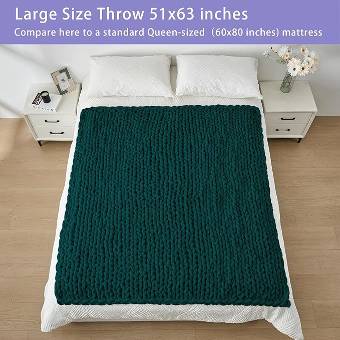 Bigacogo Chunky Knit Throw Blanket