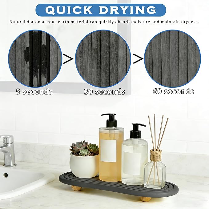 Instant Dry Sink Tray, Anti-Slip Stone Sink Caddy, Durable Kitchen Sink - Image 2