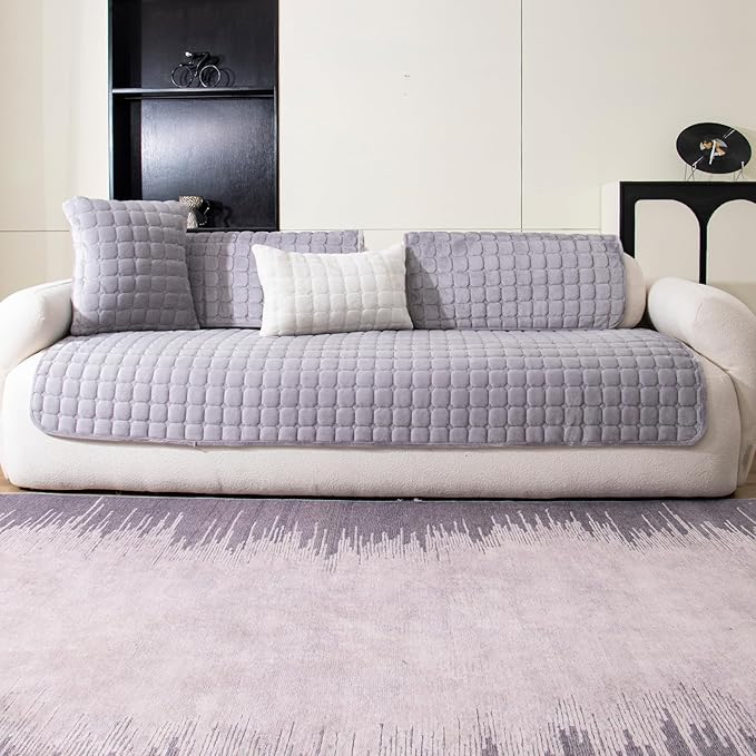 Velvet Couch Cover, Washable Sectional Sofa Cover, Anti Slip Sofa Slipcovers - Image 7