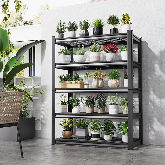 Set of 3 Garage Shelving-3000 lbs 5 Tier Storage Shelves, Adjustable Heavy Duty - Image 2