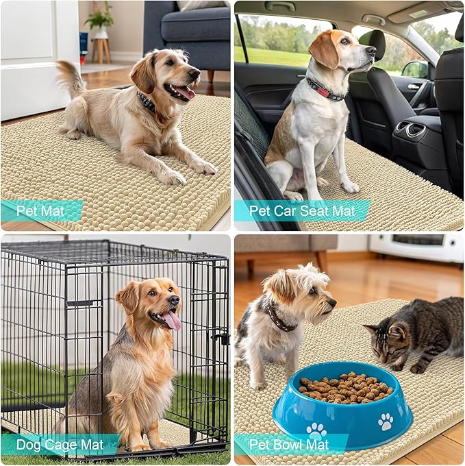 OLANLY Dog Door Mat for Muddy Paws 35x24, Absorbs Moisture and Dirt, Absorbent - Image 7