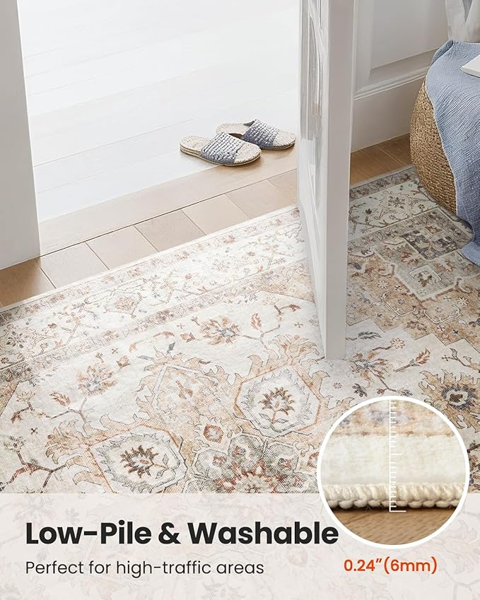 Amada 8x10 Area Rugs, Low-Profile Large Washable Area Rug - Image 7
