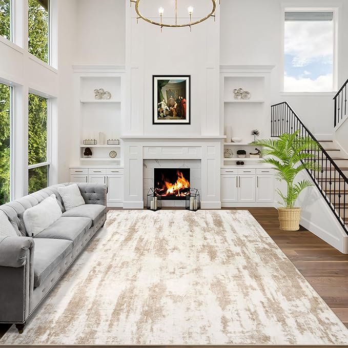 6x9 Area Rugs Washable Rug: Large Modern Abstract Living Room Rug Soft by GENTDRIZZ