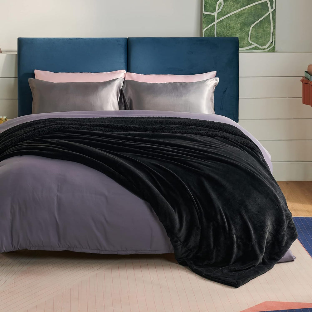 Bedsure GentleSoft Sherpa Fleece Blanket Queen Size for Bed, Non-Heated, Thic...