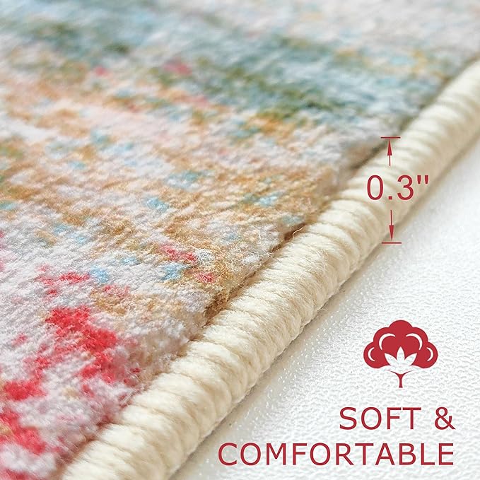 KOZYFLY Modern Abstract Small Area Rugs, 2x3 Washable Kitchen Rug Non-Slip Soft - Image 2