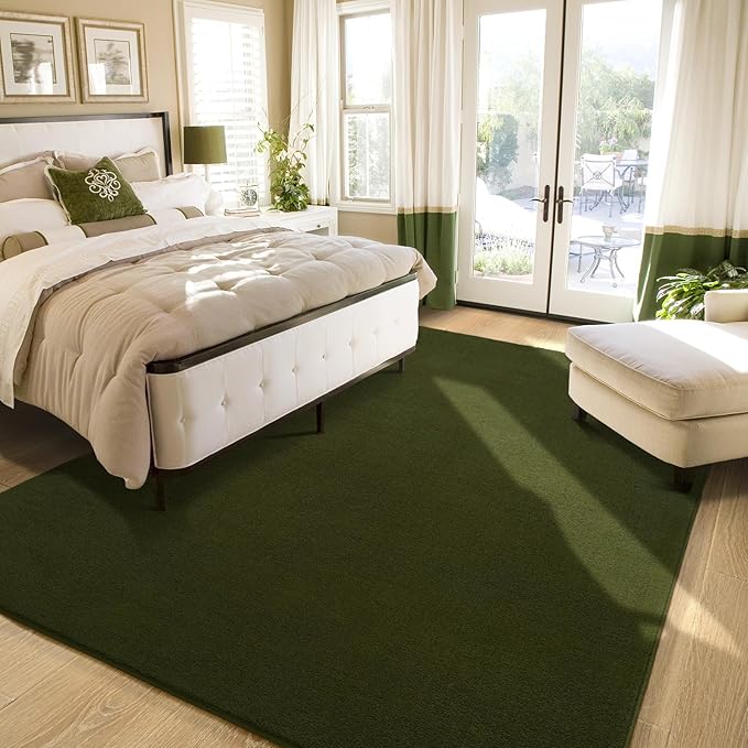 Amearea Modern Area Rugs for Bedroom Living Room, 4x6 Feet Olive Green - Image 5