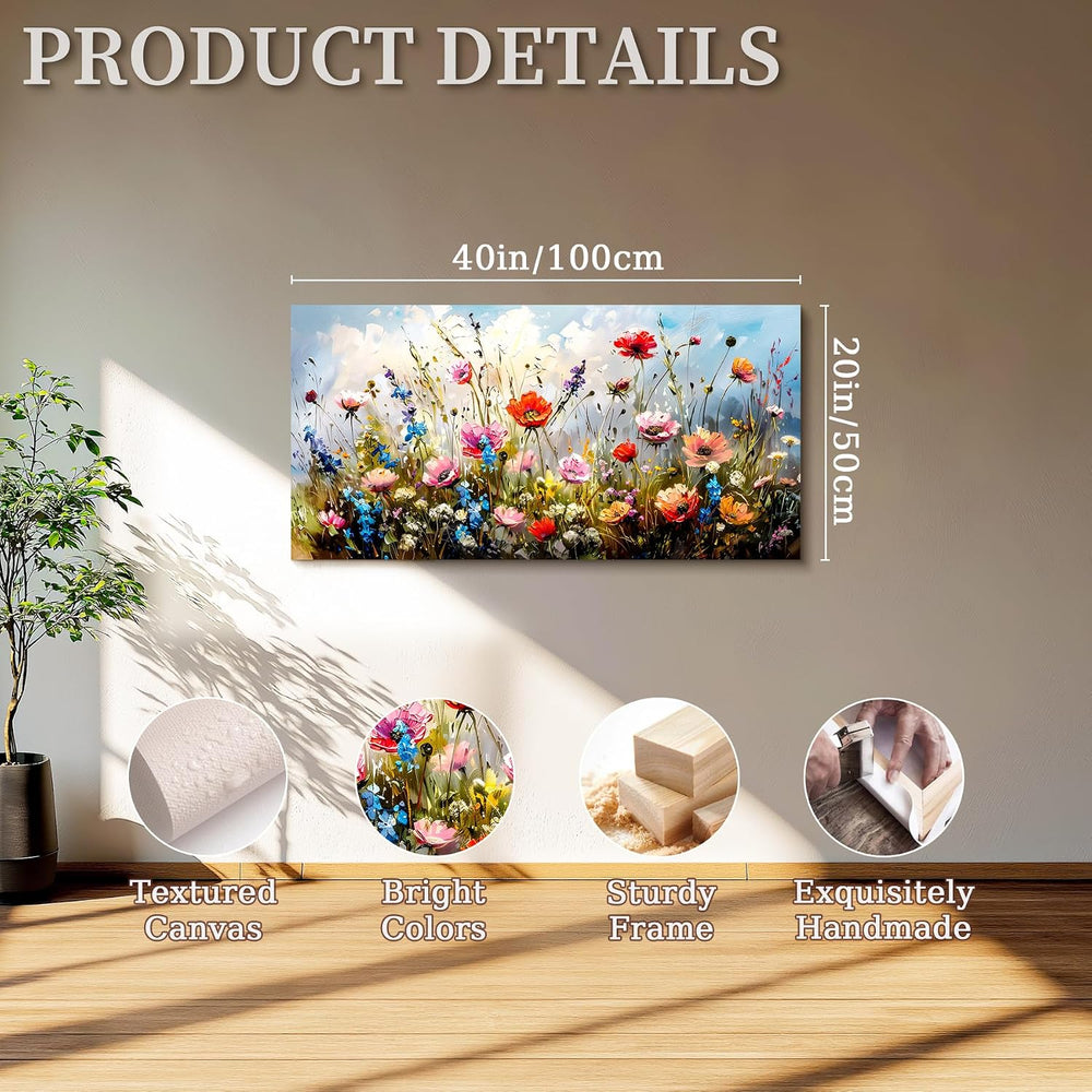 SERIMINO Flower Market Wall Art, Floral Botanical Wall Pictures 20"X40&q...