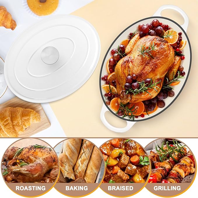 E-far 7QT Oval Dutch Oven Pot