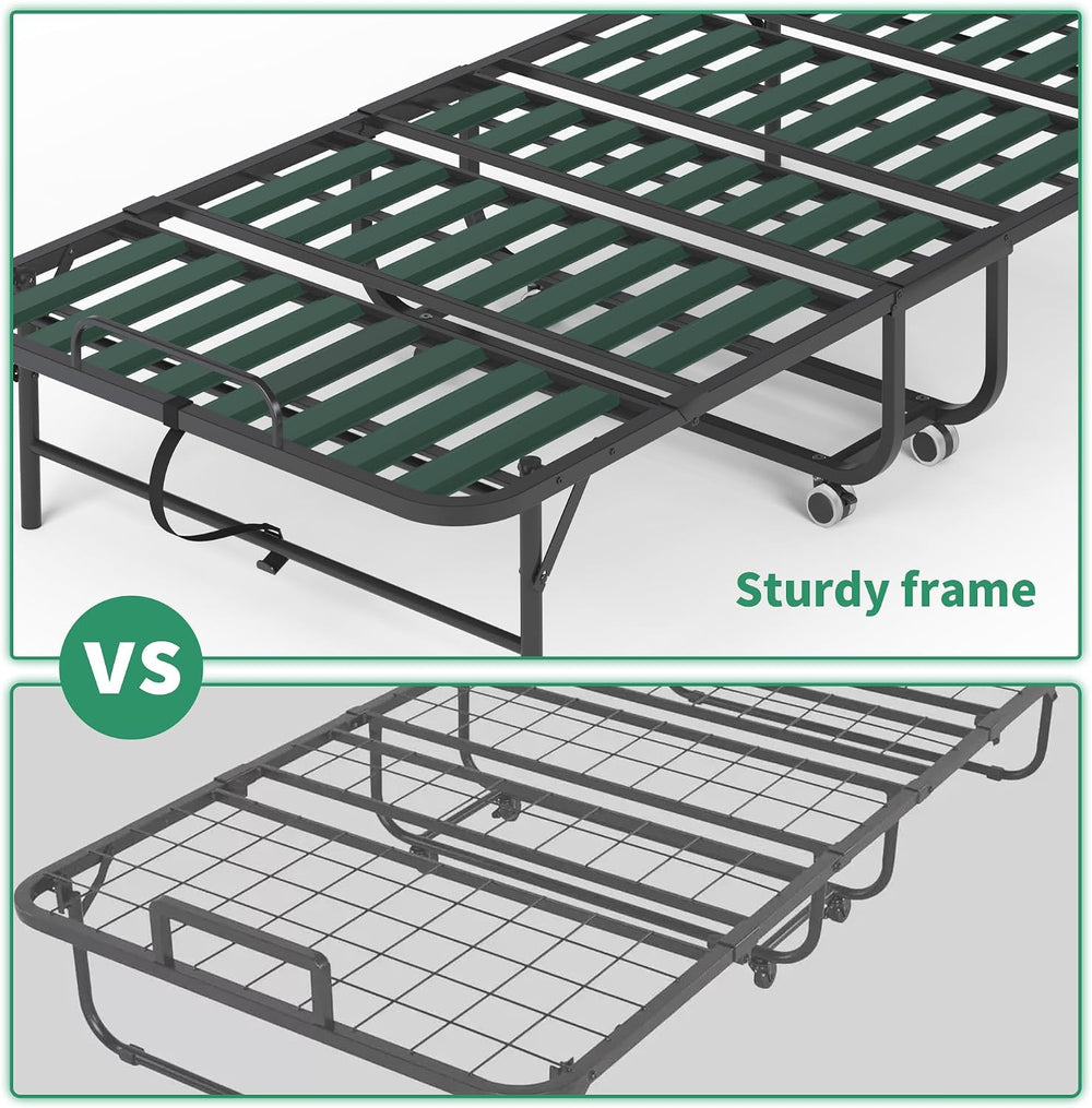 Folding Bed with Mattress,5-Inch Memory Foam Foldable Bed for Adults,500lbs C...