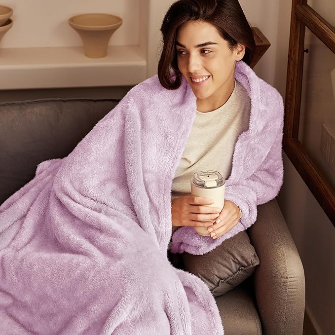 Exclusivo Mezcla Plush Fuzzy Fleece Throw Blanket Extra Large, Super Soft - Image 2