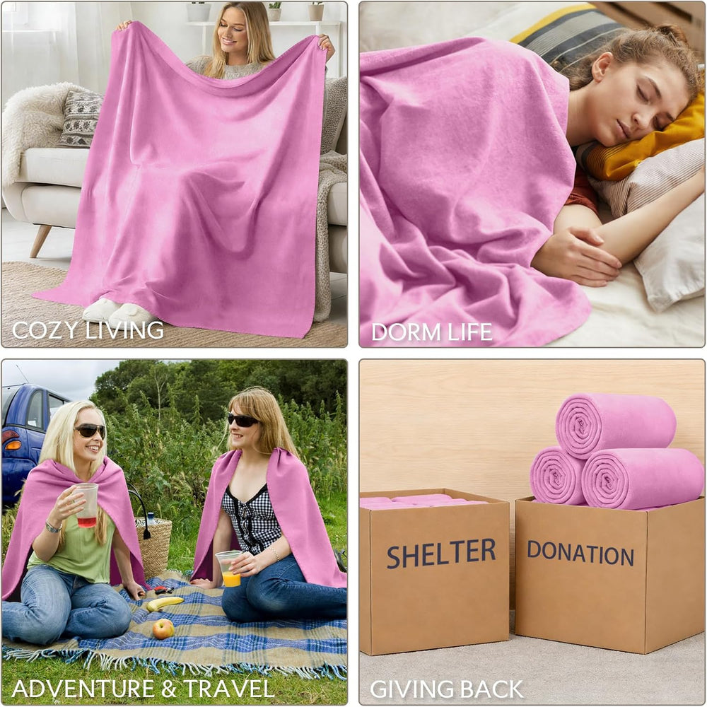 6 Pc Soft Fleece Throw Blankets 210GSM, 60x50 Inch - Lightweight Cozy Blanket...