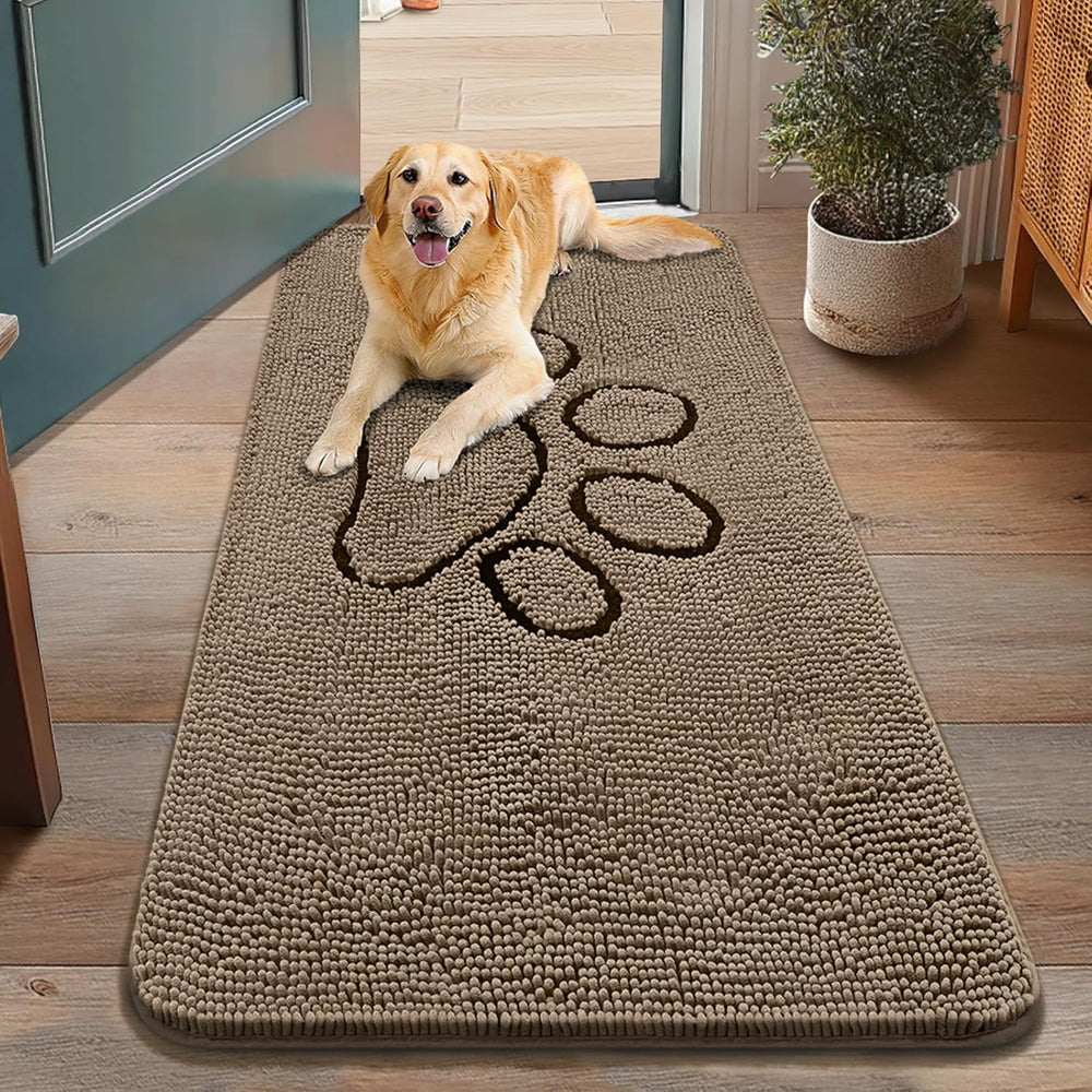 Smiry Dog Door Mat for Muddy Paws, Absorbent Dirt Trapper Non Slip Quick Dry