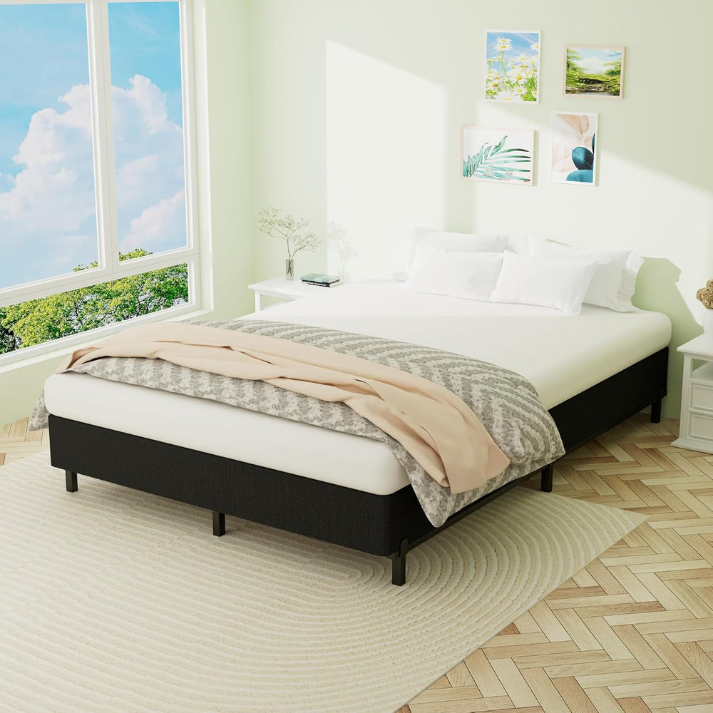 Superay King Box Spring, 10 inch Metal Bed Base with Fabric Cover