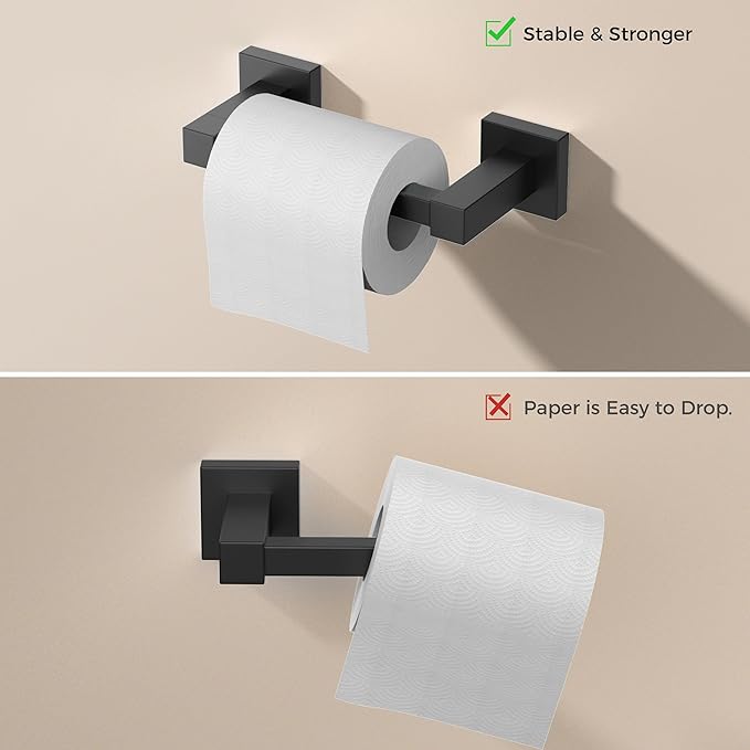 FORIOUS Toilet Paper Holder Set Wall Mount, SUS 304 Stainless Steel Pivoting - Image 6